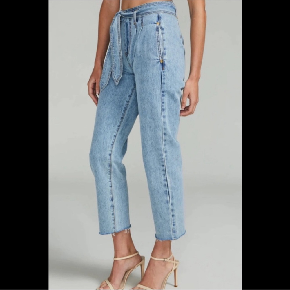 Generation Love Light Wash High-Rise Paperbag Jeans